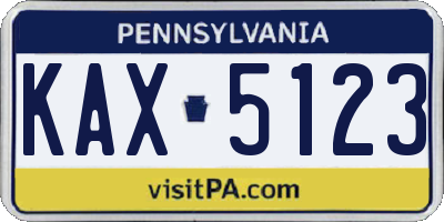 PA license plate KAX5123