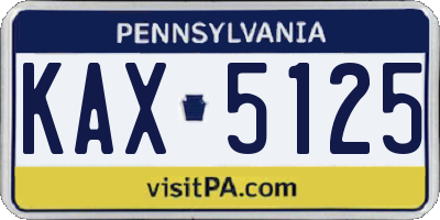 PA license plate KAX5125