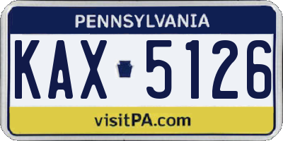 PA license plate KAX5126
