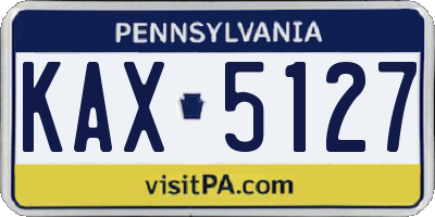 PA license plate KAX5127