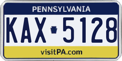 PA license plate KAX5128