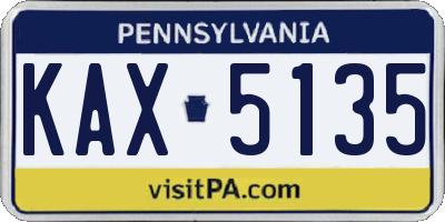 PA license plate KAX5135