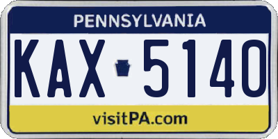 PA license plate KAX5140