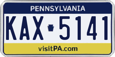 PA license plate KAX5141