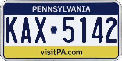 PA license plate KAX5142