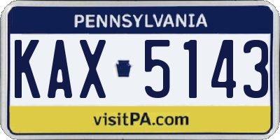 PA license plate KAX5143