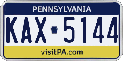 PA license plate KAX5144