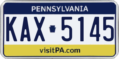 PA license plate KAX5145
