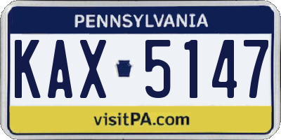 PA license plate KAX5147