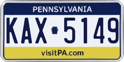 PA license plate KAX5149