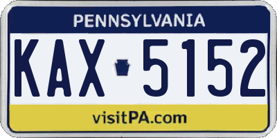 PA license plate KAX5152