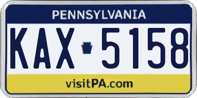 PA license plate KAX5158