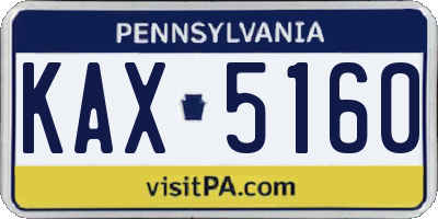 PA license plate KAX5160