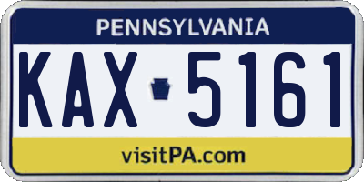PA license plate KAX5161