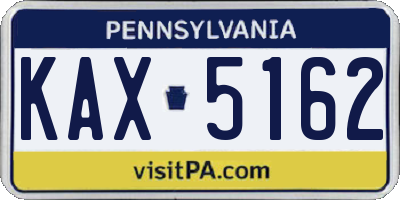 PA license plate KAX5162