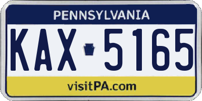 PA license plate KAX5165