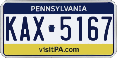 PA license plate KAX5167
