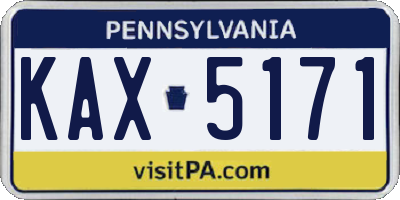 PA license plate KAX5171
