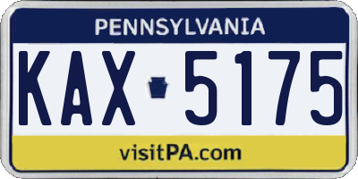 PA license plate KAX5175