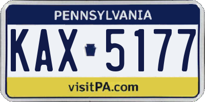 PA license plate KAX5177