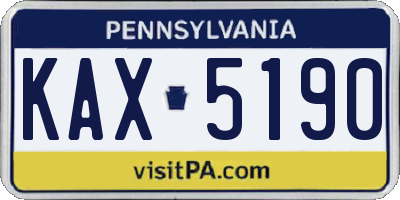 PA license plate KAX5190