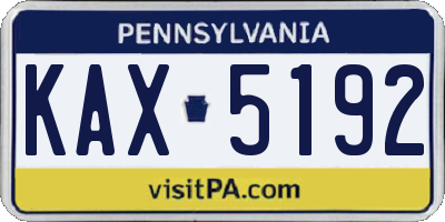 PA license plate KAX5192