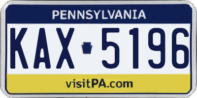 PA license plate KAX5196