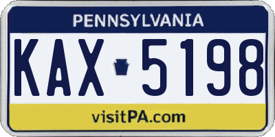 PA license plate KAX5198
