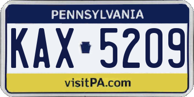 PA license plate KAX5209