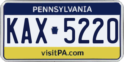PA license plate KAX5220