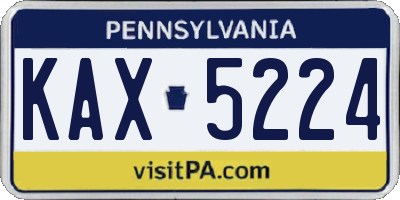 PA license plate KAX5224