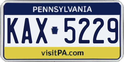 PA license plate KAX5229