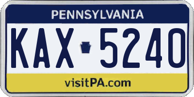 PA license plate KAX5240