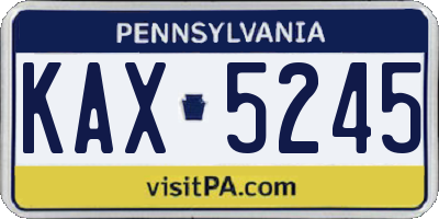 PA license plate KAX5245