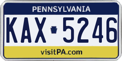 PA license plate KAX5246