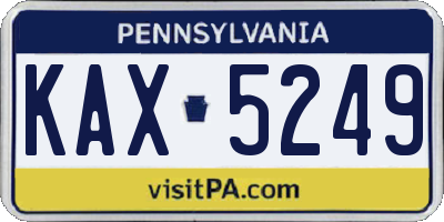 PA license plate KAX5249