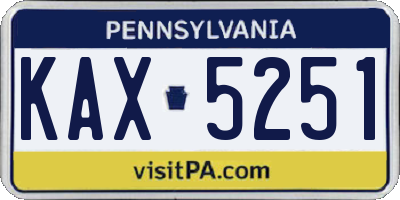 PA license plate KAX5251