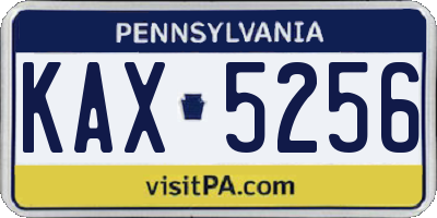 PA license plate KAX5256