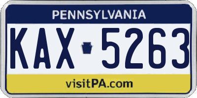 PA license plate KAX5263