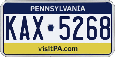 PA license plate KAX5268