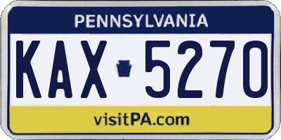 PA license plate KAX5270