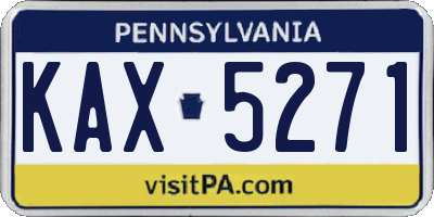 PA license plate KAX5271