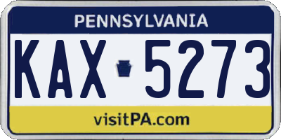 PA license plate KAX5273