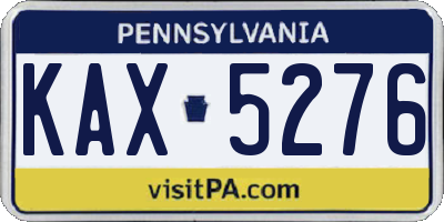 PA license plate KAX5276