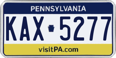 PA license plate KAX5277