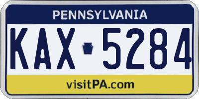 PA license plate KAX5284