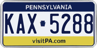 PA license plate KAX5288