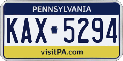 PA license plate KAX5294