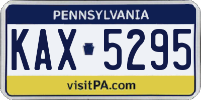 PA license plate KAX5295