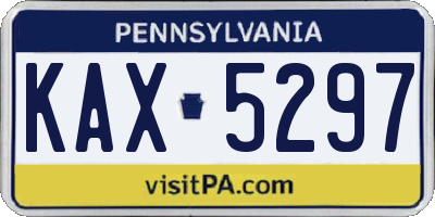 PA license plate KAX5297